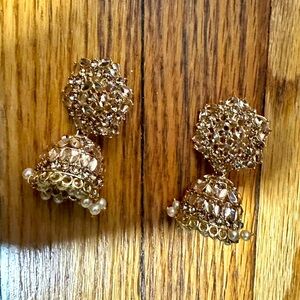 Kundan Jhumka Earrings Indian Bollywood Pakistani